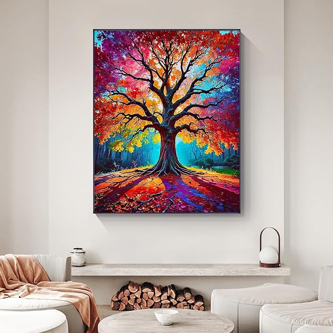Tree of Life Paint by Numbers Kit for Adults Without Frame 16x20 IN | Tree Paint by Numbers for Adults Beginner, DIY Acrylic Painting, Stress Relief Craft Kits, Home Wall Decor Gift