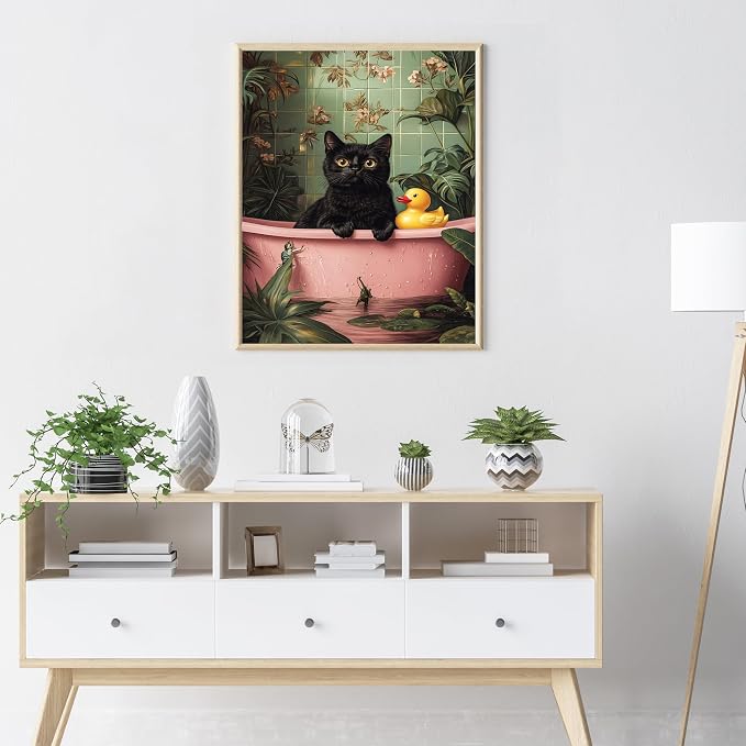 Ycydilirab Black Cat Paint by Numbers Kit for Adults - Black Cat Paint by Number for Adults,Canvas Paint by Numbers for Wall Art Decor 16×20 Inch