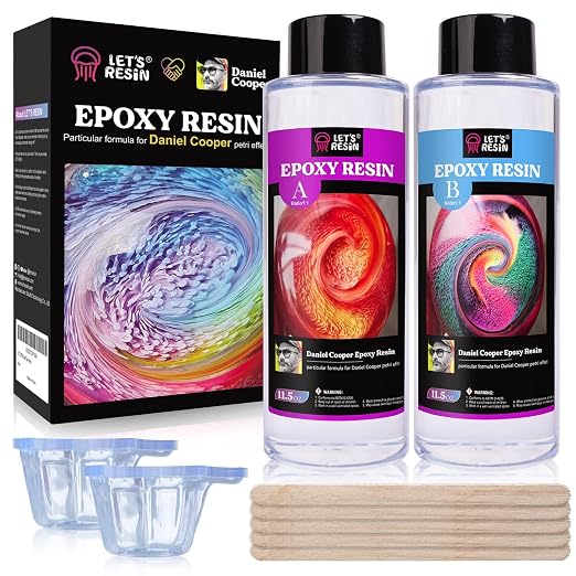 LET'S RESIN Bubble Free Epoxy Resin, 23oz Clear Resin for Petri Effects | Crystal Clear Resin Kit for Craft, Jewelry, Art, Casting, DIY Art Kit with Cup, Stir Stick for Adults, Beginners