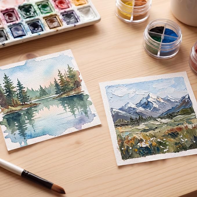 80 Sheets Square Watercolor Paper 4 x 4 Inch, White Water Color Paper