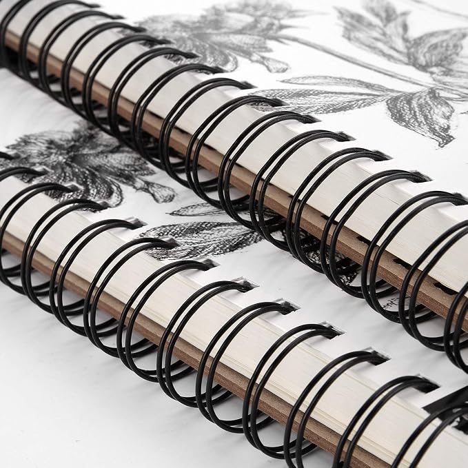 AGPTEK Sketch Book, Art Sketch Book 9''X12, 2 Packs | ( 68lb/100g), Spiral Bound with Easy-to-Remove Pages, Great for Artists, Writers & Illustrators