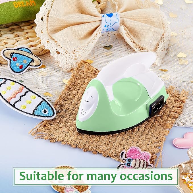 Honoson Mini Craft Iron with Charging Base Tiny,Light Green
