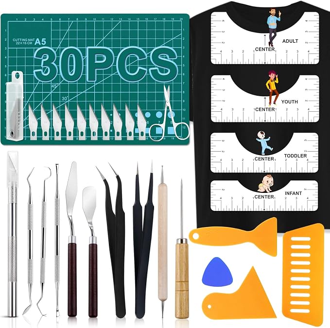 NEOACT 30 PCS Weeding Tools for Vinyl, Precision Craft Tools Set | Weeding Tools for Weeding Vinyl, DIY Art Work Cutting, Hobby, Scrapbook,Sewing