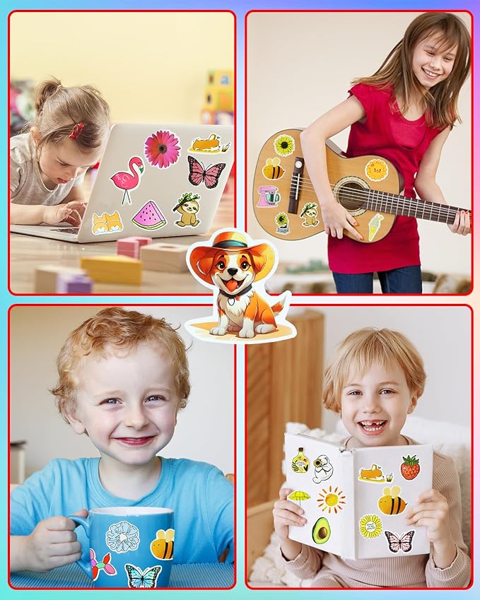 EOAOD 400 Cute Aesthetic Water Bottle Stickers for Kids, Waterproof Vinyl | Perfect for Classroom Prizes and Rewards, Laptops, Skateboards, Notebooks and Crafts, Ideal for Kids, Teens and Students