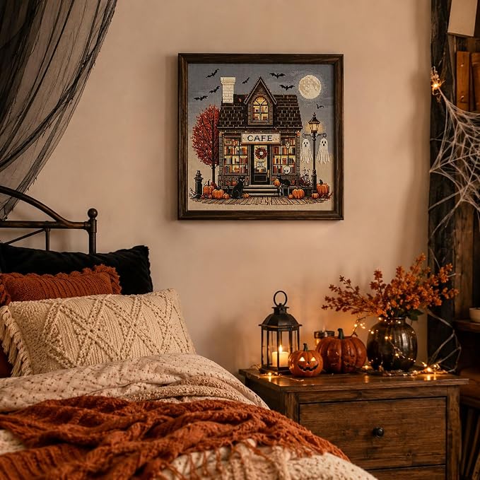 Halloween Cross Stitch Stamped Kits for Adults Beginners, Horror Embroidery
