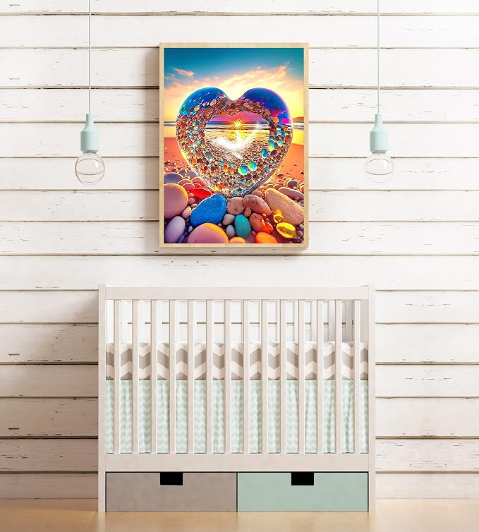 5D Diamond Painting Kits for Adults, Beach Love Diamond Art Kits for Adults