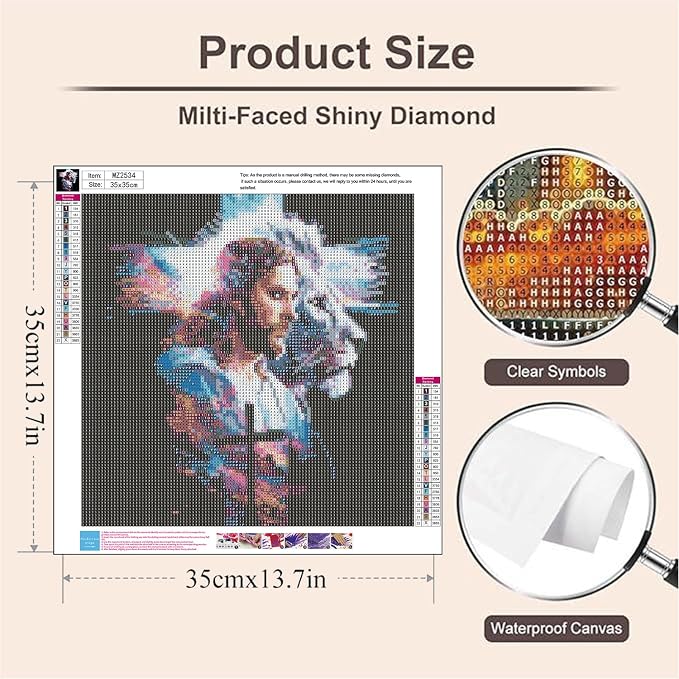 Diamond Art Kits for Adults,Jesus Lion Diamond Painting 13.8 x 13.8 Inch