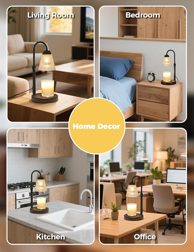Candle Warmer Lamp with Timer Home Decor Birthday Gifts for Women Mom Her | Dimmable Candle Warmer for Jar Candles, Height Adjustable Wax Melt Warmer, Room Decor Desk Lamp, House Warming Gifts New Home
