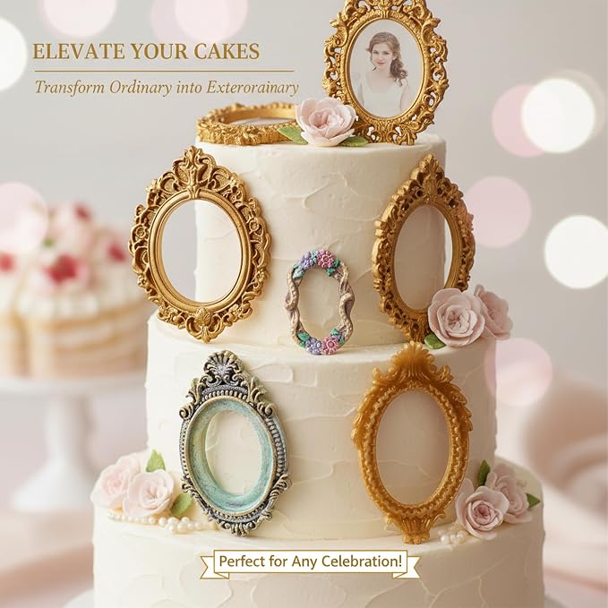 Vintage Frame Silicone Molds, Baroque Picture Frame Fondant Molds