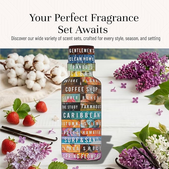 P&J Fragrance Oil Favorites Set | Fresh Cotton, Amber, Leather, Strawberry Shortcake, Lilac, Vanilla for Candle Making, Soap Making Supplies, Diffuser Oils Scents