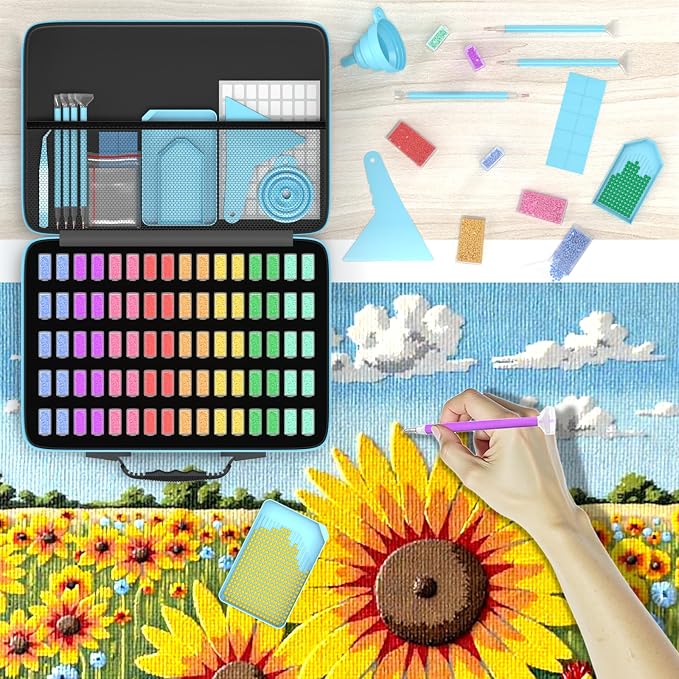 Diamond Painting Storage Containers Art Kits for Adults, 80 Slots Portable Bead Storage Boxes for Diamond Painting Accessories and Tools