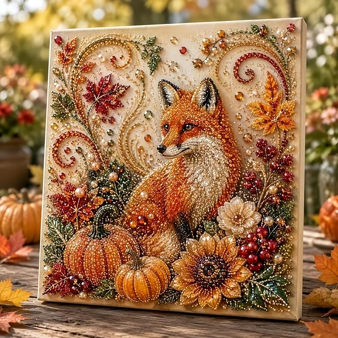 Autumn Pearl Painting Kit Cute 5D Pearl Painting Crafts for Adults，C | Pumpkin Diamond Art Kit for Beginner, Diamond DIY Kit for Thanksgiving Birthday Holiday Gift 1