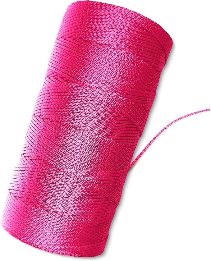 Fluorescent Pink String 1000 Ft - #18 Neon Pink Twine - Nylon String Line for Mason Line, Construction, Leveling