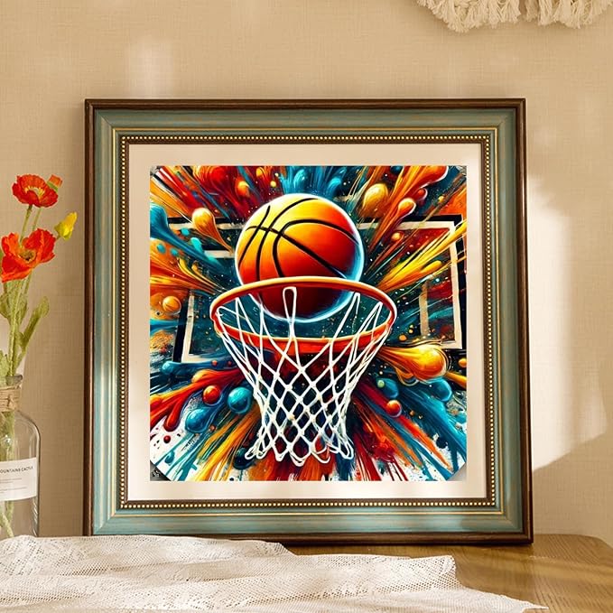 Basketball Diamond Painting Kits for Adults, Diamond Art Kits, 14x14 in