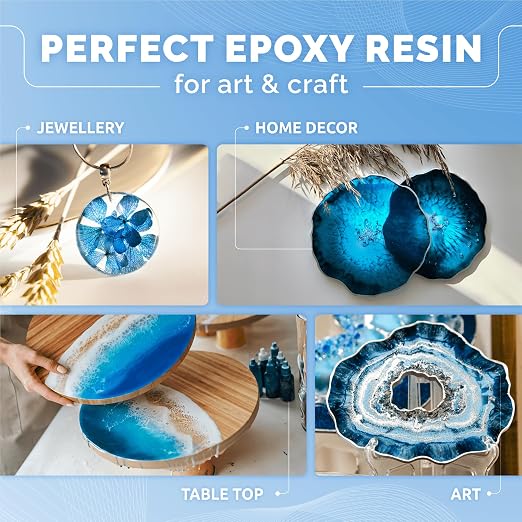 Craft Resin Crystal Clear Epoxy Resin Kit - Food Safe, UV Resistant - 64 Oz | Low Viscosity, Self Leveling Casting Resin Epoxy for DIY Art, Wood, Jewelry Making, Coasters & Molds