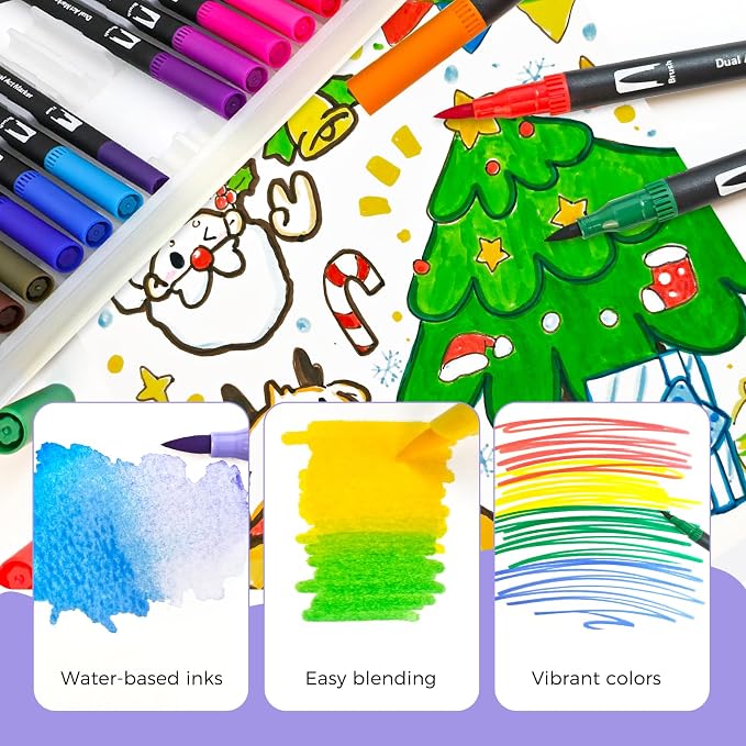 Artecho 120 Colors Dual Tip Markers for Adult Coloring Books | Drawing Pens For School, Fine and Brush Tip, Calligraphy, Drawing, Sketching