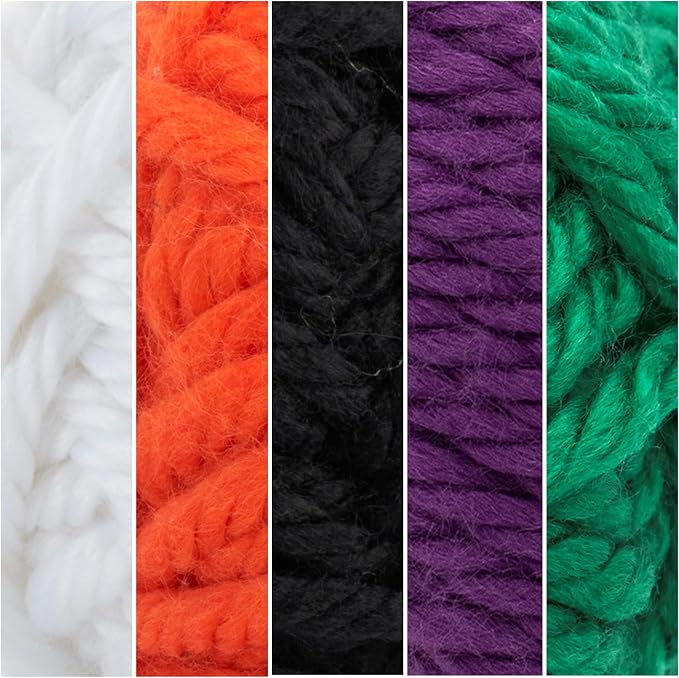Lion Brand Yarn, Hometown Super Bulky Yarn, Modern Halloween Pack, 15 Skeins