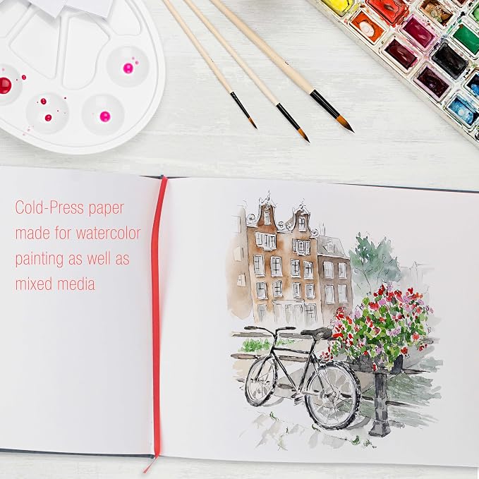 U.S. Art Supply 9" x 12" Watercolor Book (2 Pack, 76 Sheets Each)