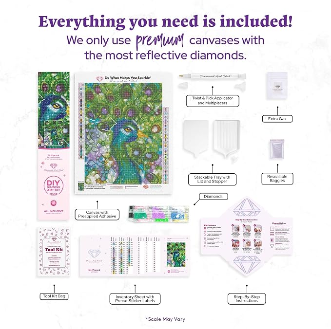 DIAMOND ART CLUB Mr. Peacock Diamond Art Kits for Adults