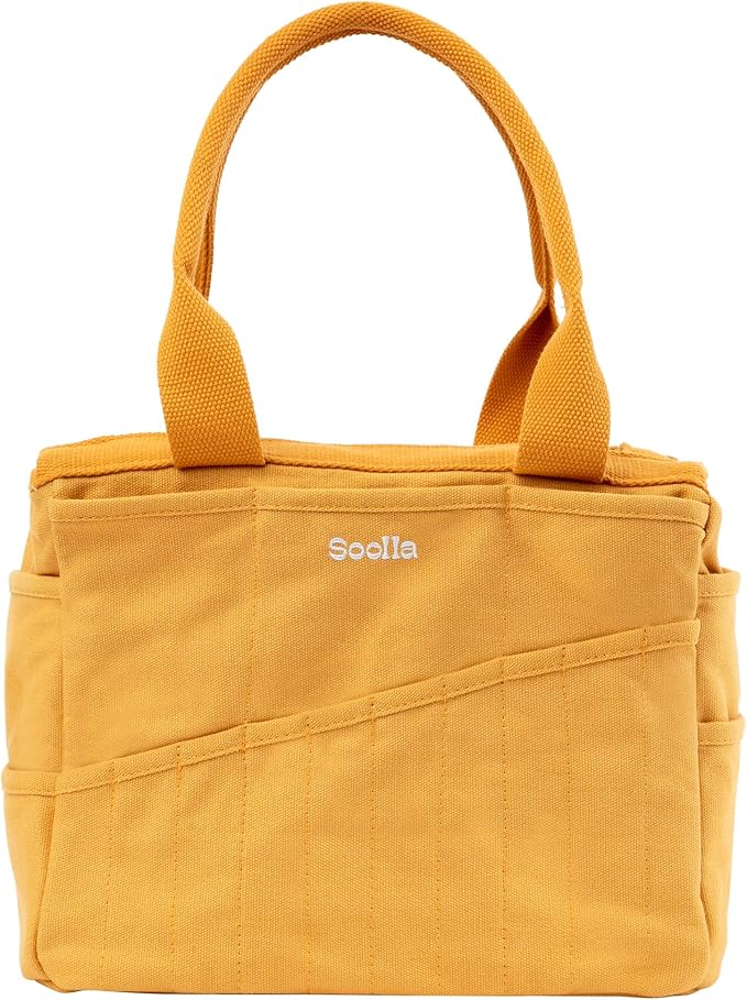 Soolla Studio Bag: Art Supply Storage Organizer & Pottery Tool Bag, Washable Tote, Yarn Bag, Crochet, 30 Pockets, 15+ Colors