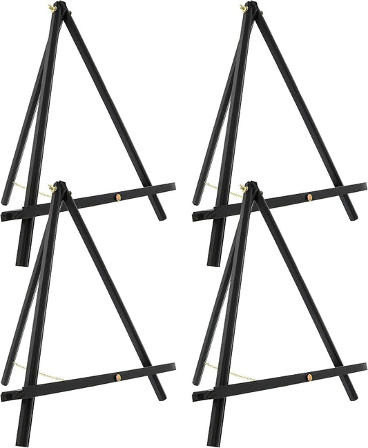 U.S. Art Supply 16" Black Wood Tabletop Easel (4 Pack) - Adjustable
