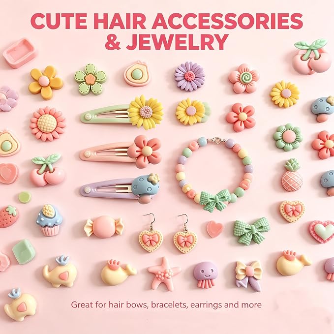 100Pcs DIY Scrapbooking Embellishments,Pink Glitter Resin Accessories, Solid Color Cream Glue Craft Charms for Jewelry Making, New Handmade Supplies (Pink/Green)