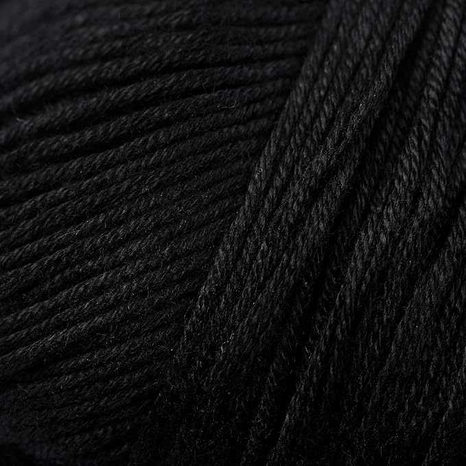 Loops & Threads Silky Soft Yarn - Yarn for Knitting, Crochet, Weaving, and Arts & Crafts - Black, Bamboo, 3.5 oz