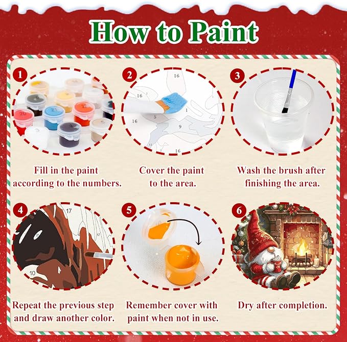 Christmas Paint by Number Kits for Adults, Paint by Numbers Kit for Adults