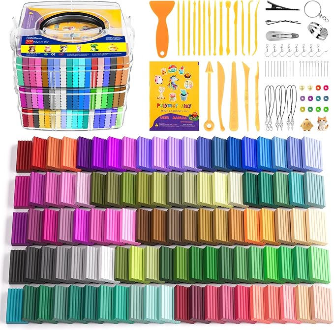 Artpar Polymer Clay Kit,102 Colors Modeling Clay for Kids,Oven Bake Clay | Molding Clay Set With Sculpting Tools Jewelry Accessories,Safe & Non-Toxic,DIY Arts and Crafts Gifts for Children & Adults