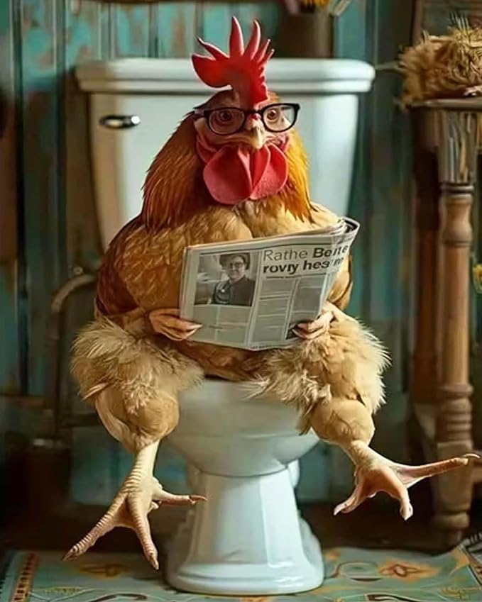 mrpwnle Paint by Numbers Kit for Adults, Chicken Paint by Numbers Kits | Funny Rooster Adult Paint by Number Kits on Canvas, DIY Acrylic Oil Easy Painting by Numbers for Home Wall Decor 16X20 inch