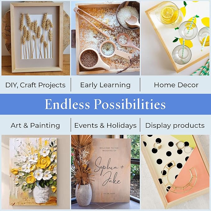Wood Canvas 12 x 18 x 1-1/2-inch, Wooden Sign Blanks with Frame, Wood Cradled Panels for Crafts & Home Decor, by Woodpeckers