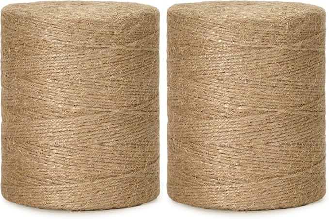 KINGLAKE Natural Jute Twine String - 1969 Feet 2mm Twine String for Crafts
