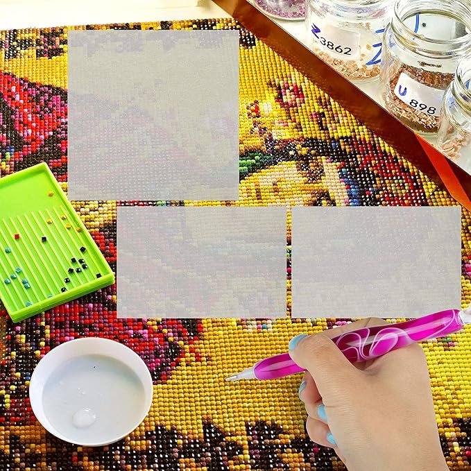 300 Pieces Diamond Painting Release Paper 15 x 15 cm and 15 x 10 cm Double-Sided Non-Stick Cover Replacement 5D Diamond Painting Accessories Tool for Adult Kids
