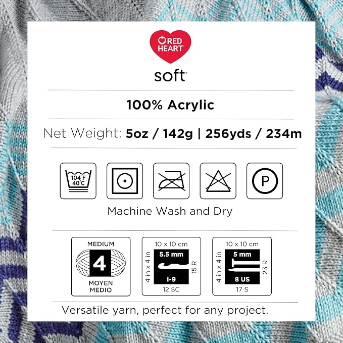 Red Heart Soft Yarn for Crocheting and Knitting, Rose Blush, 3-Pack