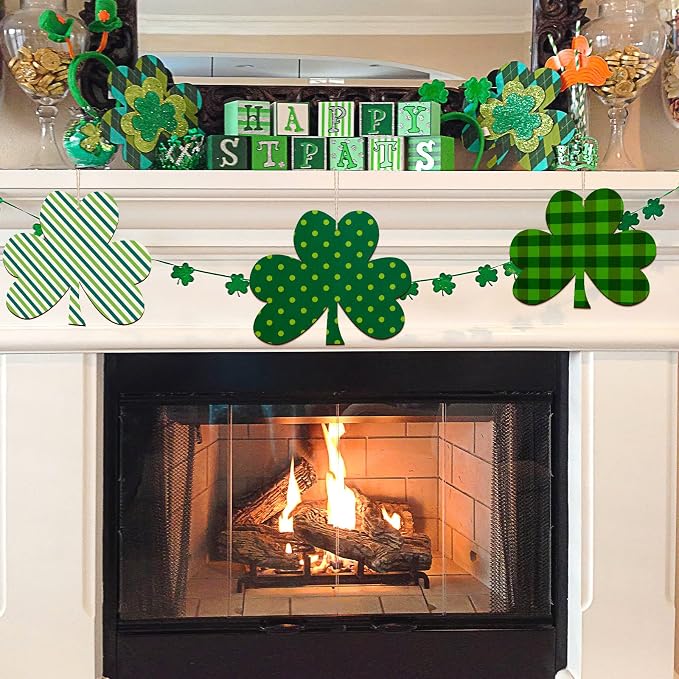 Large Size 7" Wooden Shamrock St. Patrick's Day Ornaments to Paint,Shamrocks Wooden DIY Blank Unfinished Round Wood Discs Ornament for Crafts Hanging Decorations(10PCS)