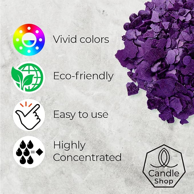 Violet Candle Dye 2oz for Soy Candle Making – Concentrated Wax Color Chips | Highly Concentrated Candle Wax Dyes – Candle Shop Premium Color Dye Chips for Soy Wax, Beeswax, Paraffin