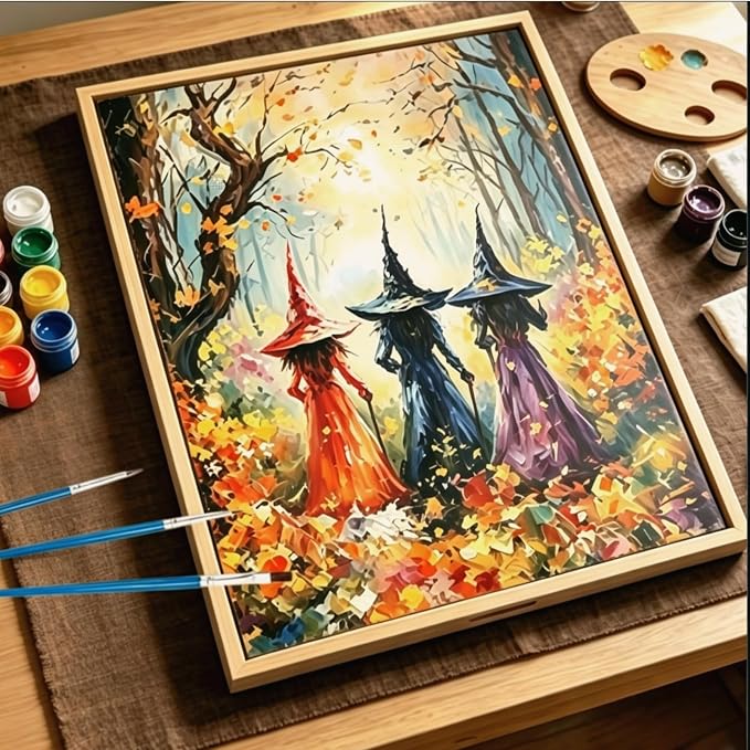 CSZPPQAF Halloween Witch Paint by Numbers Kits for Adults Beginners