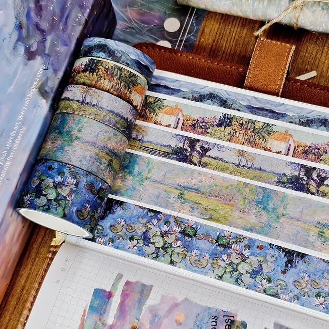 Bomichi 34 Rolls Oil Painting Aesthetic Washi Tape Set