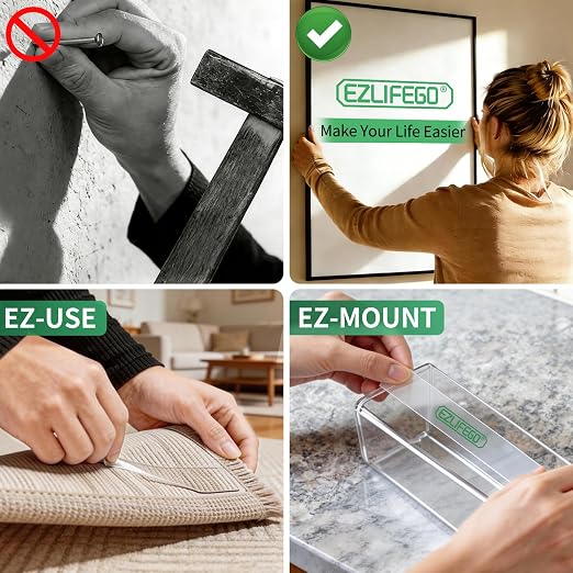 EZlifego Heavy Duty Invisible Bond Nano Double Sided Mounting Tape, 16.5FT