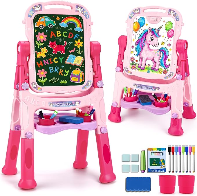 Kids Art Easel for Toddlers Age 3-4 Magnetic Double-Sided Drawing Board