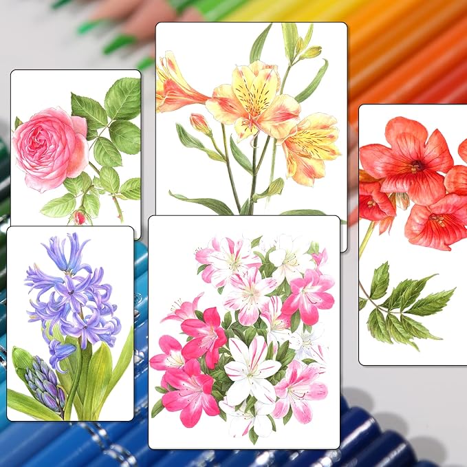 H & B 120 Colored Soft-core Coloring Pencils Set, Coloring Book and Portable Storage Bag for Painting, Art Supplies Gift for Artists Adult Children Beginners