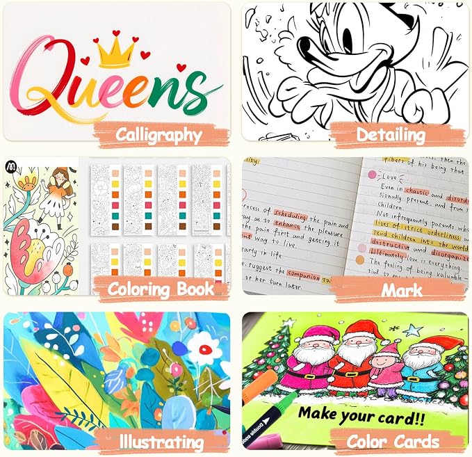 72 Colors Markers, Fine Tip and Brush Tip Coloring Markers Set for Artist Adults Colors Illustration, Dual Marker s Brush Pens Kit for Adult Coloring Book, School Supplies, Drawing Art DIY Crafts