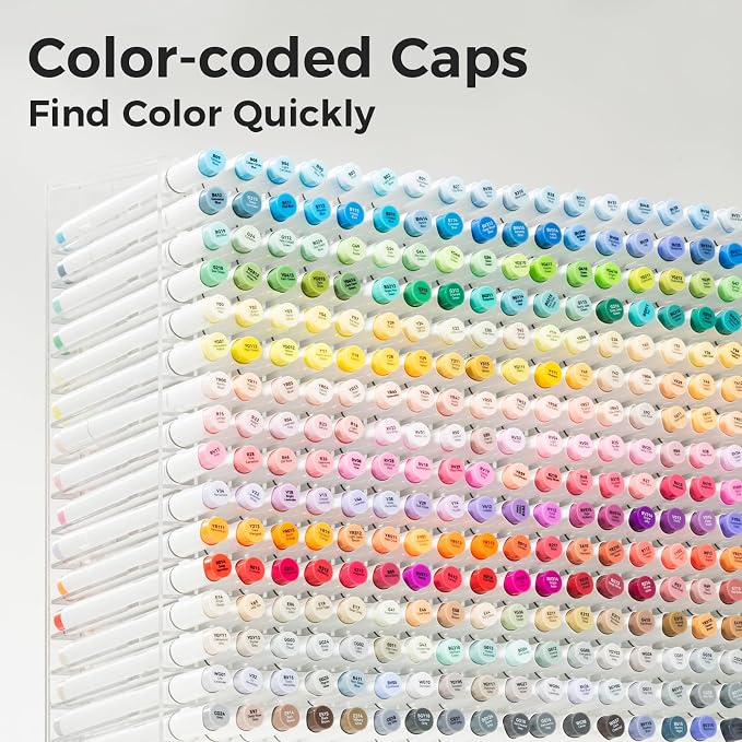 Ohuhu Alcohol Markers 320 Colors Brush& Chisel for Adults Cozy Coloring | AP Certified Refillable Art Marker, Dual Tips Alcohol-based Drawing Markers for Artist Beginner Illustration Sketch, Honolulu