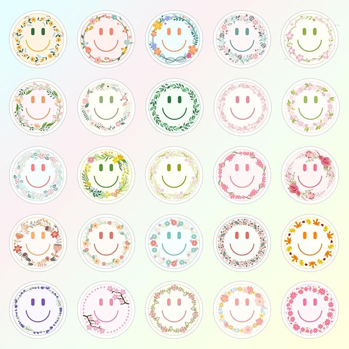 50PCS Smile Flower Stickers