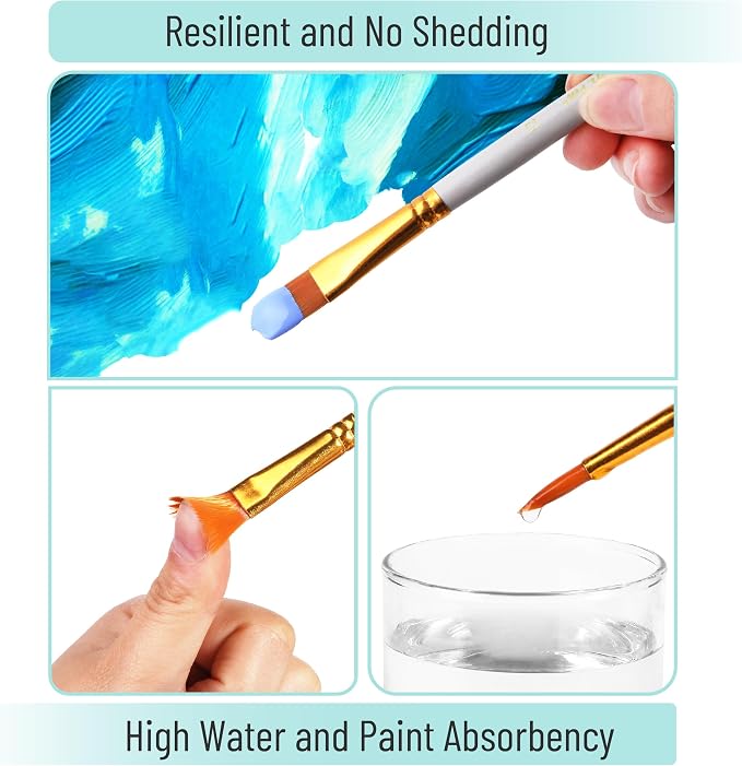 Mr. Pen- Acrylic Paint Brushes Set, 10 Pack, Round & Pointed Tip