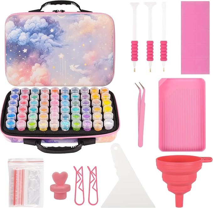 MERATIA Diamond Art Storage Organizer, 60 Jars with Accessories