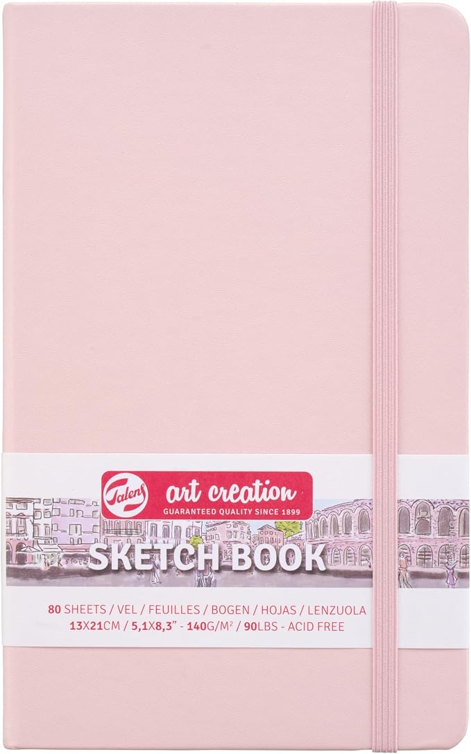Talens Art Creation Sketchbook, Pastel Pink, 80 Sheets, 5.1 x 8.3 in