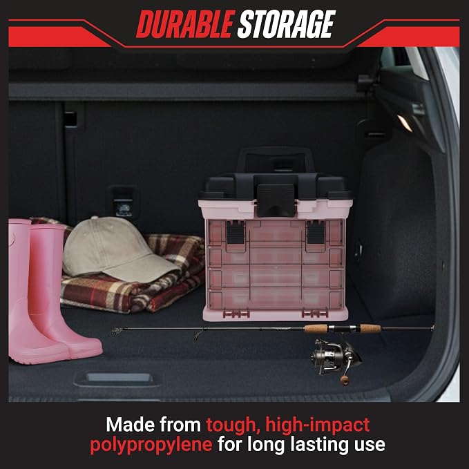 Stalwart Portable Tool Box for Women or Men, Pink, 10 x 7 x 10.5in