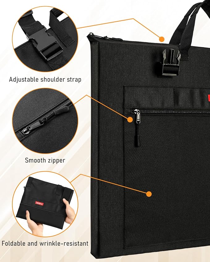 Nicpro Light Weight Art Portfolio Bag, 18x24” Waterproof Art Portfolio Case