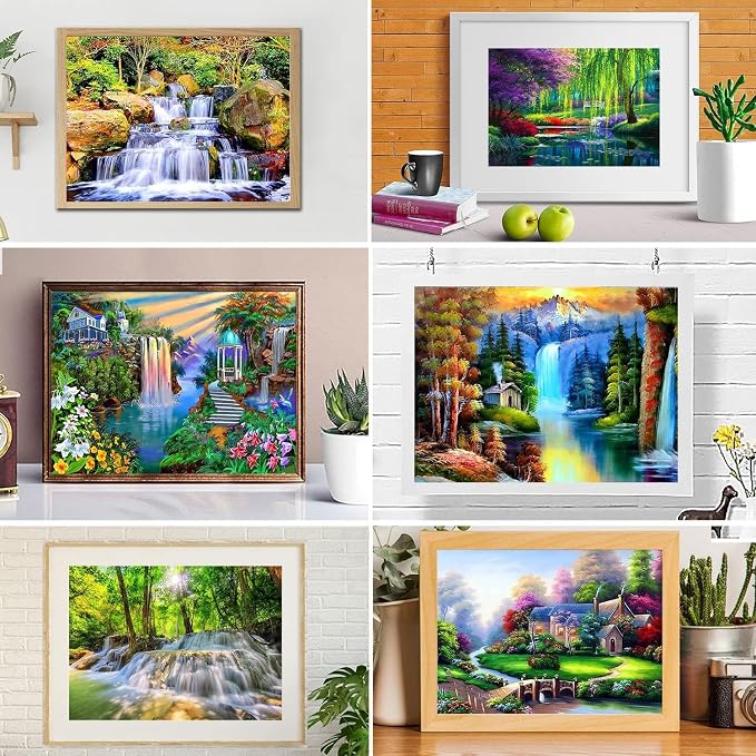 TINY FUN 12 Pack Diamond Art Kits for Adults & Beginners 5D Diamond Painting with Round Full Drill for Home Wall Decor Gift